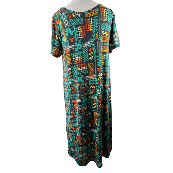 Lularoe Disney Carly Dress Mickey Mouse Mixed Print Stretch Hi-Lo Plus Size 3XL - Picture 3 of 8